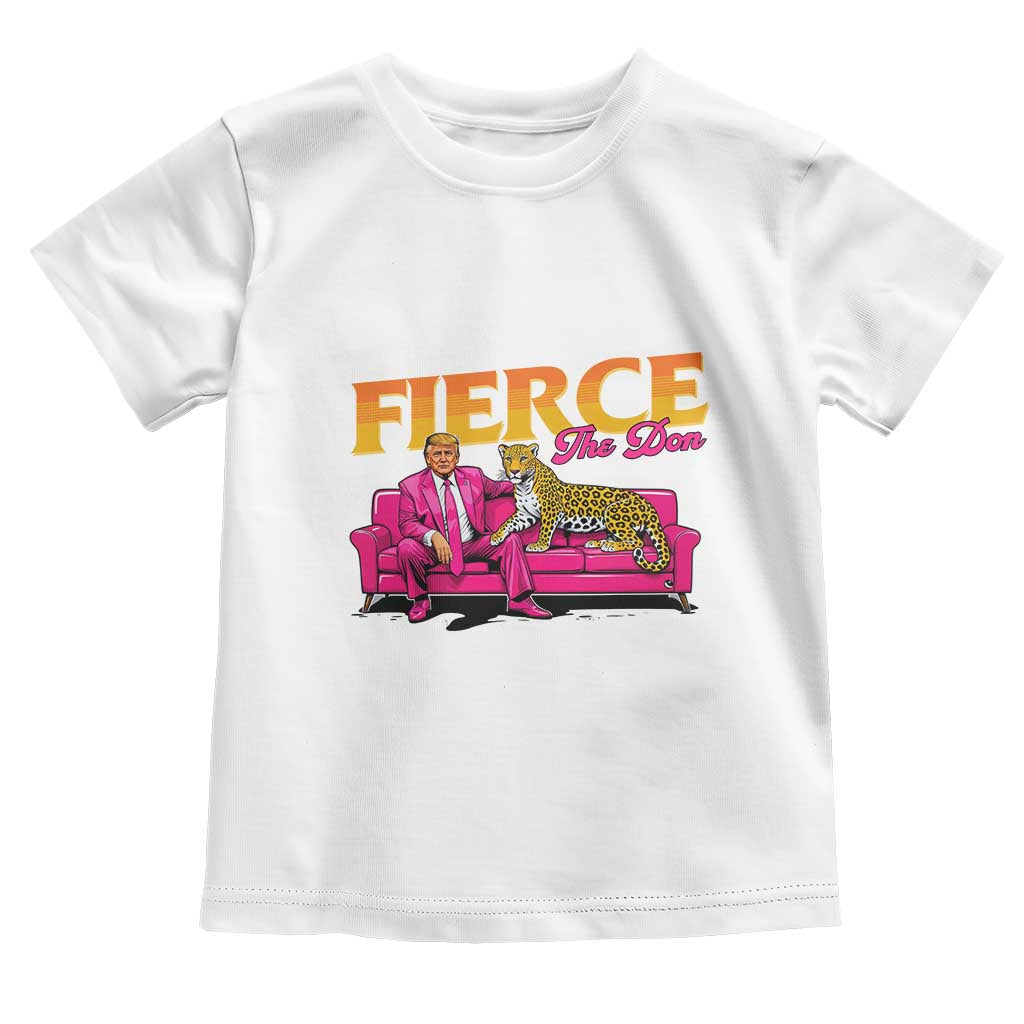 Trump 2024 Baby Shirt Fierce The Don Pink Trump Leopard TS09 White Print Your Wear