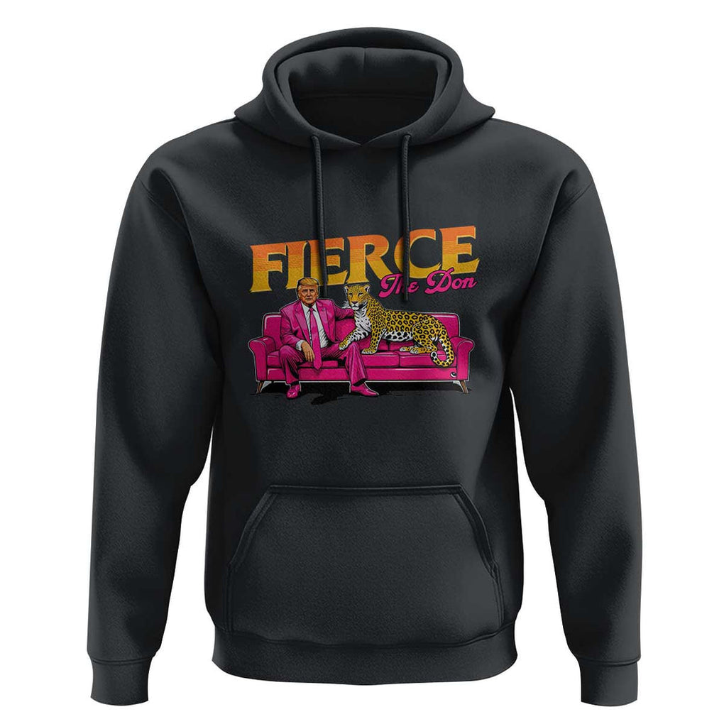 Trump 2024 Hoodie Fierce The Don Pink Trump Leopard TS09 Black Print Your Wear