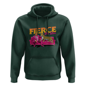 Trump 2024 Hoodie Fierce The Don Pink Trump Leopard TS09 Dark Forest Green Print Your Wear
