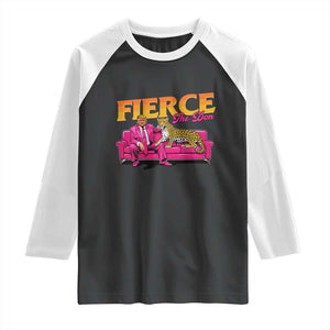 Trump 2024 Raglan Shirt Fierce The Don Pink Trump Leopard TS09 Black White Print Your Wear
