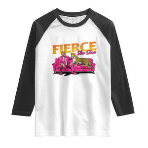 Trump 2024 Raglan Shirt Fierce The Don Pink Trump Leopard TS09 White Black Print Your Wear