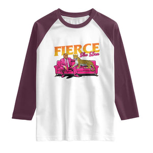 Trump 2024 Raglan Shirt Fierce The Don Pink Trump Leopard TS09 White Maroon Print Your Wear