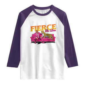 Trump 2024 Raglan Shirt Fierce The Don Pink Trump Leopard TS09 White Purple Print Your Wear