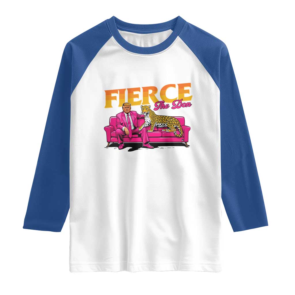 Trump 2024 Raglan Shirt Fierce The Don Pink Trump Leopard TS09 White Royal Print Your Wear