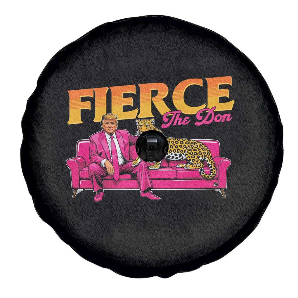 Trump 2024 Spare Tire Cover Fierce The Don Pink Trump Leopard TS09 Print Your Wear