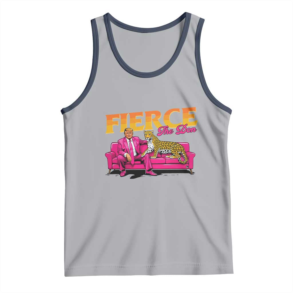 Trump 2024 Tank Top Fierce The Don Pink Trump Leopard TS09 Athletic Heather Navy Print Your Wear