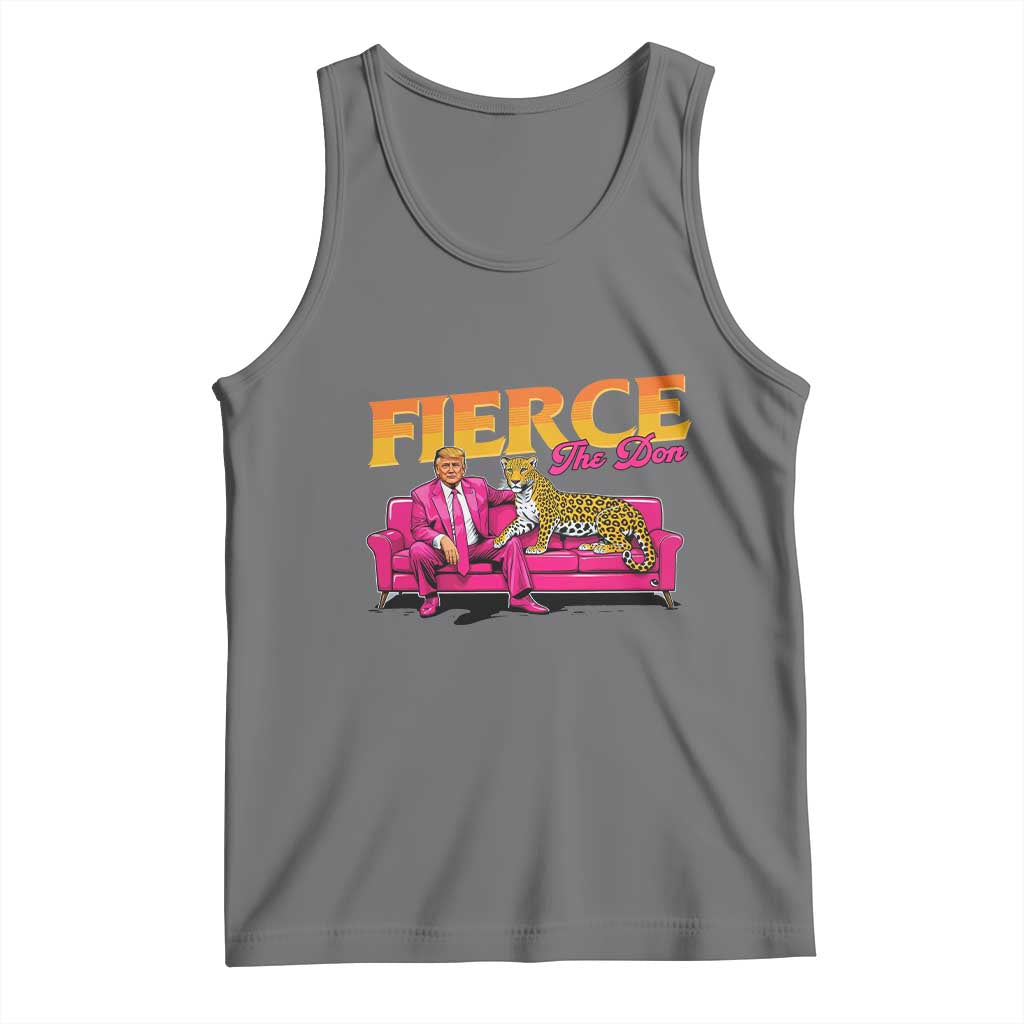 Trump 2024 Tank Top Fierce The Don Pink Trump Leopard TS09 Black Heather Print Your Wear