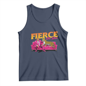 Trump 2024 Tank Top Fierce The Don Pink Trump Leopard TS09 Navy Print Your Wear