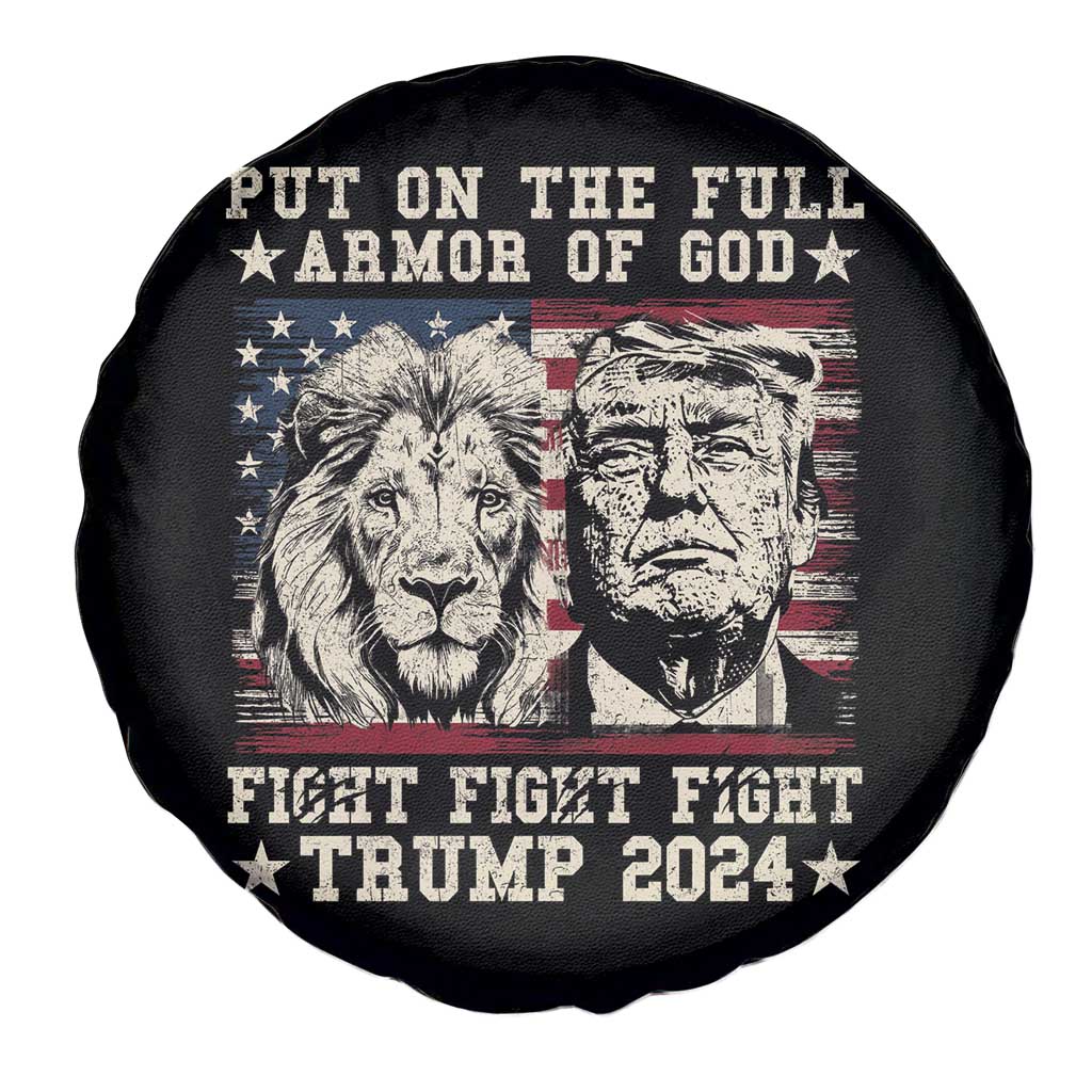 Christian Trump Fight Spare Tire Cover Put On The Full Armor Of God Never Stop Fighting TS09 Print Your Wear