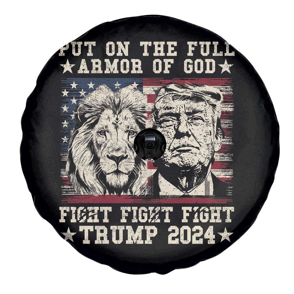 Christian Trump Fight Spare Tire Cover Put On The Full Armor Of God Never Stop Fighting TS09 Print Your Wear