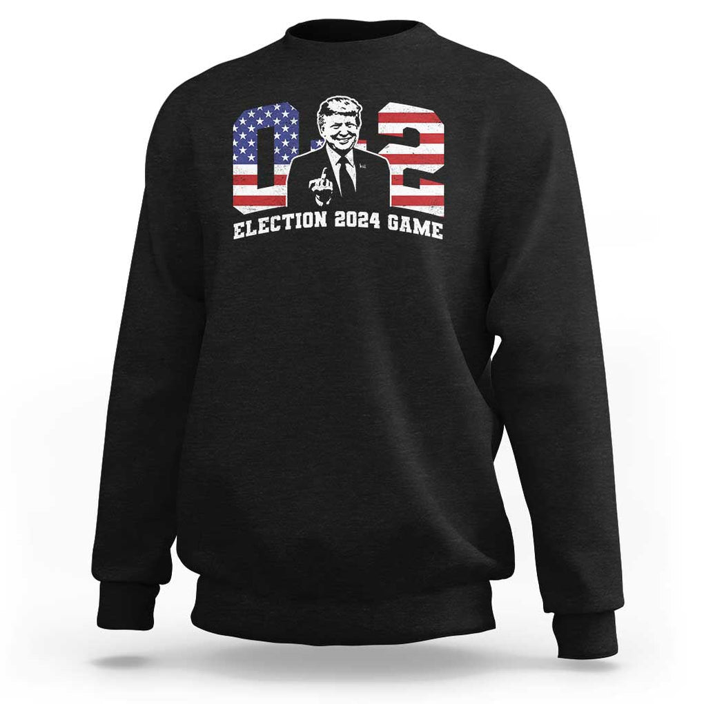 Trump Failed Assassination Attempt Sweatshirt Trump Wins 0-2 Fxxk Middle Finger TS09 Black Print Your Wear