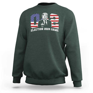 Trump Failed Assassination Attempt Sweatshirt Trump Wins 0-2 Fxxk Middle Finger TS09 Dark Forest Green Print Your Wear