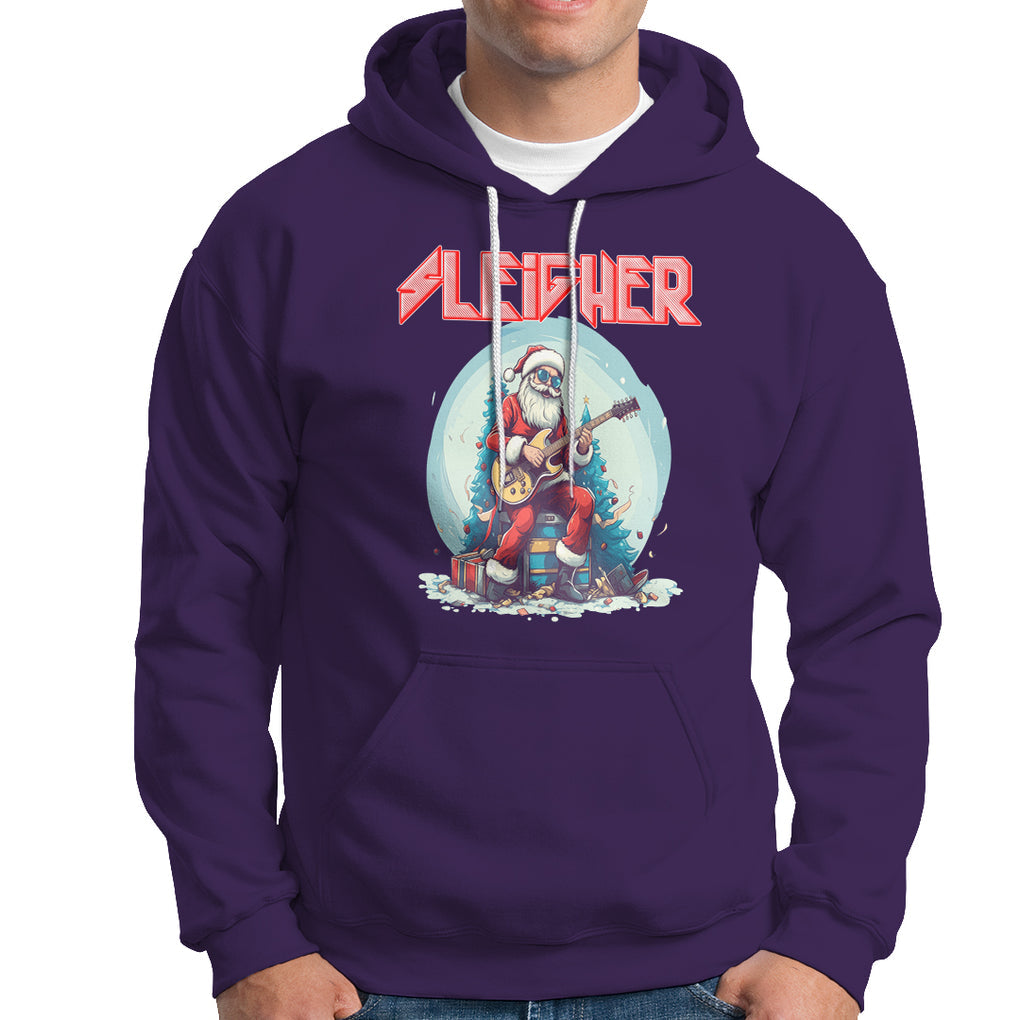 Sleigher Hail Santa Heavy Metal Christmas Rock Hoodie TS09 Purple Printyourwear