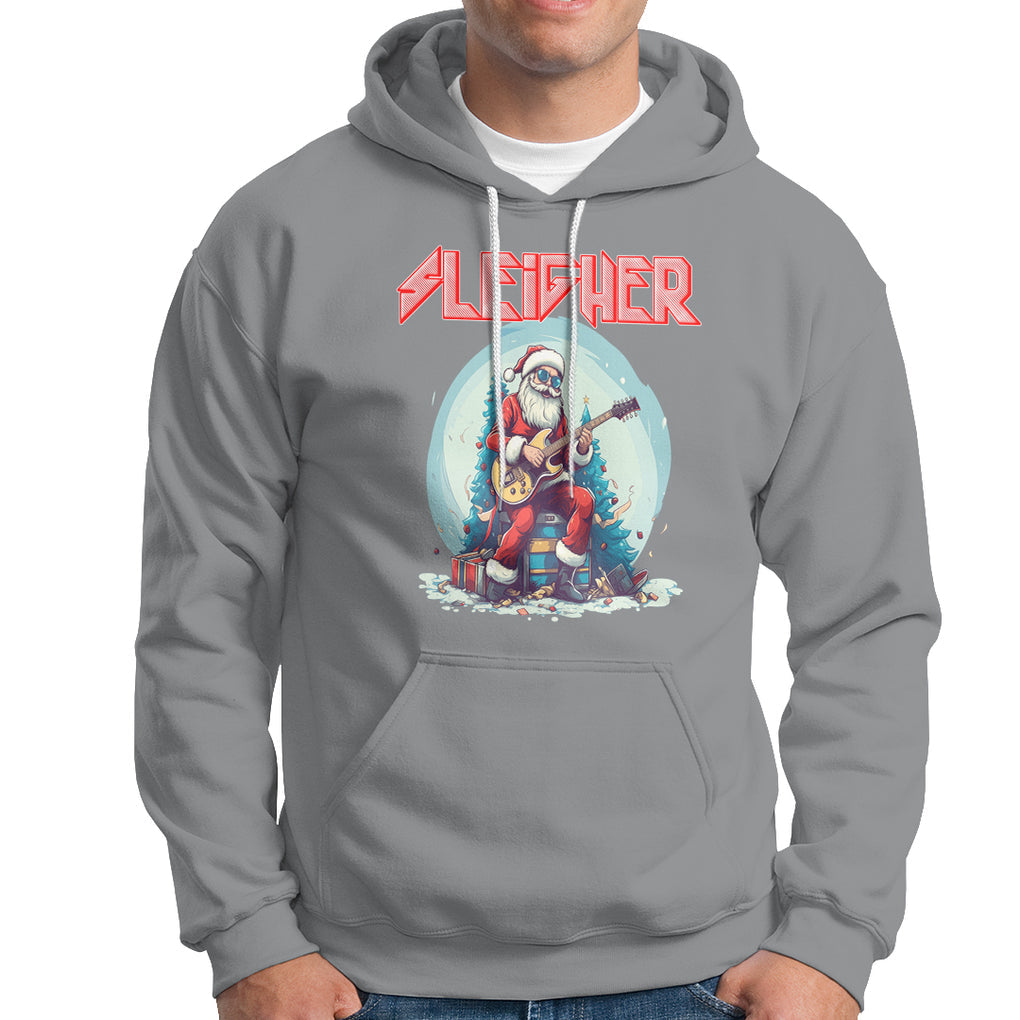 Sleigher Hail Santa Heavy Metal Christmas Rock Hoodie TS09 Sport Gray Printyourwear