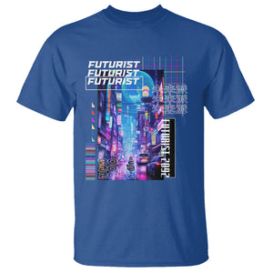 Japanese Cyberpunk T Shirt Tokyo Street Of Japan Night Futurist Aesthetic TS09 Royal Blue Printyourwear