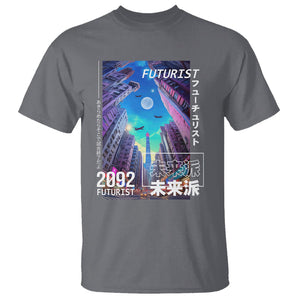 Japanese Cyberpunk T Shirt Tokyo Street Of Japan Night Futurist Aesthetic TS09 Charcoal Printyourwear