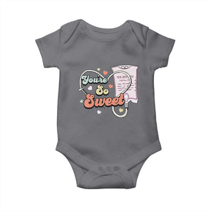 Valentine's Day Baby Onesie Retro Nurse Valentine You're So Sweet D10W Medical Peds PICU TS09 Charcoal Print Your Wear