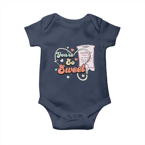 Valentine's Day Baby Onesie Retro Nurse Valentine You're So Sweet D10W Medical Peds PICU TS09 Navy Print Your Wear