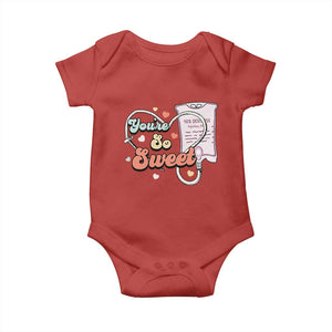 Valentine's Day Baby Onesie Retro Nurse Valentine You're So Sweet D10W Medical Peds PICU TS09 Red Print Your Wear