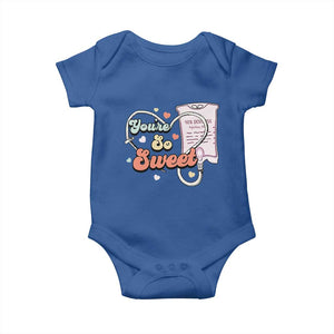Valentine's Day Baby Onesie Retro Nurse Valentine You're So Sweet D10W Medical Peds PICU TS09 Royal Blue Print Your Wear