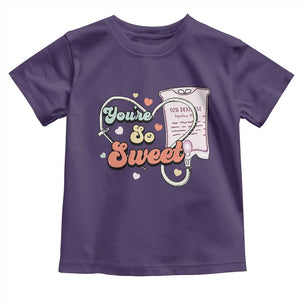 Valentine's Day Toddler T Shirt Retro Nurse Valentine You're So Sweet D10W Medical Peds PICU TS09 Purple Print Your Wear