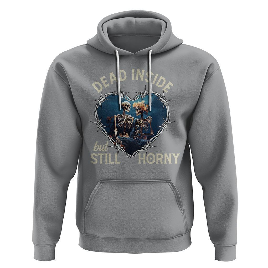 Dead Inside But Still Horny Skeleton Couple Valentine's Day Hoodie TS09 Sport Gray Printyourwear