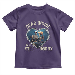 Dead Inside But Still Horny Skeleton Couple Valentine's Day Toddler T Shirt TS09 Purple Print Your Wear