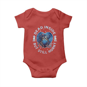 Lesbian Skeleton Couple Valentine's Day Baby Onesie Dead Inside But Still Horny TS09 Red Print Your Wear