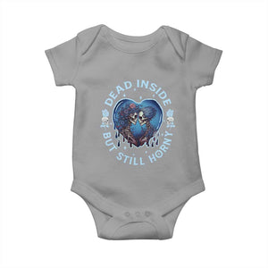 Lesbian Skeleton Couple Valentine's Day Baby Onesie Dead Inside But Still Horny TS09 Sport Gray Print Your Wear