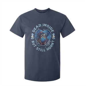 Lesbian Skeleton Couple Valentine's Day T Shirt For Kid Dead Inside But Still Horny TS09 Navy Print Your Wear