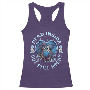 Lesbian Skeleton Couple Valentine's Day Racerback Tank Top Dead Inside But Still Horny TS09 Purple Print Your Wear