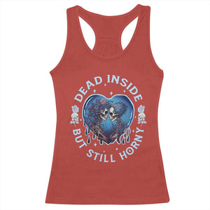 Lesbian Skeleton Couple Valentine's Day Racerback Tank Top Dead Inside But Still Horny TS09 Red Print Your Wear
