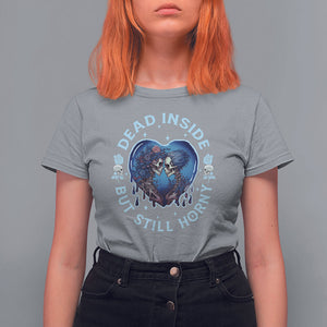 Lesbian Skeleton Couple Valentine's Day T Shirt For Women Dead Inside But Still Horny TS09 Sport Gray Printyourwear