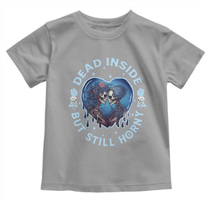 Lesbian Skeleton Couple Valentine's Day Toddler T Shirt Dead Inside But Still Horny TS09 Sport Gray Print Your Wear