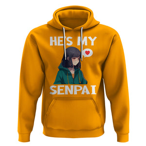 Valentine's Day Couple Matching Hoodie He's My Senpai Funny Anime Girlfriend TS09 Gold Printyourwear