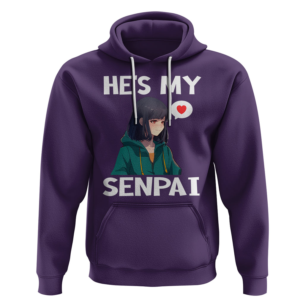 Valentine's Day Couple Matching Hoodie He's My Senpai Funny Anime Girlfriend TS09 Purple Printyourwear