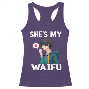 Valentine's Day Couple Matching Racerback Tank Top She's My Waifu Funny Anime Boyfriend TS09 Purple Print Your Wear