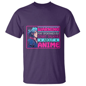 Warning May Spontaneously Start Talking About Anime T Shirt TS09 Purple Printyourwear