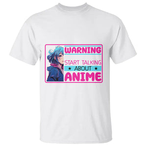 Warning May Spontaneously Start Talking About Anime T Shirt TS09 White Printyourwear