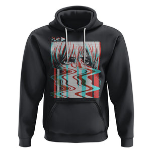 Sad Anime Girl Hoodie Vaporwave Aesthetic Japanese Otaku TS09 Black Printyourwear