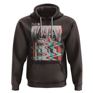 Sad Anime Girl Hoodie Vaporwave Aesthetic Japanese Otaku TS09 Dark Chocolate Printyourwear
