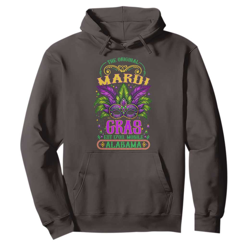 The Original Mardi Gras Mobile Alabama 1703 Hoodie TS09 Dark Chocolate Print Your Wear