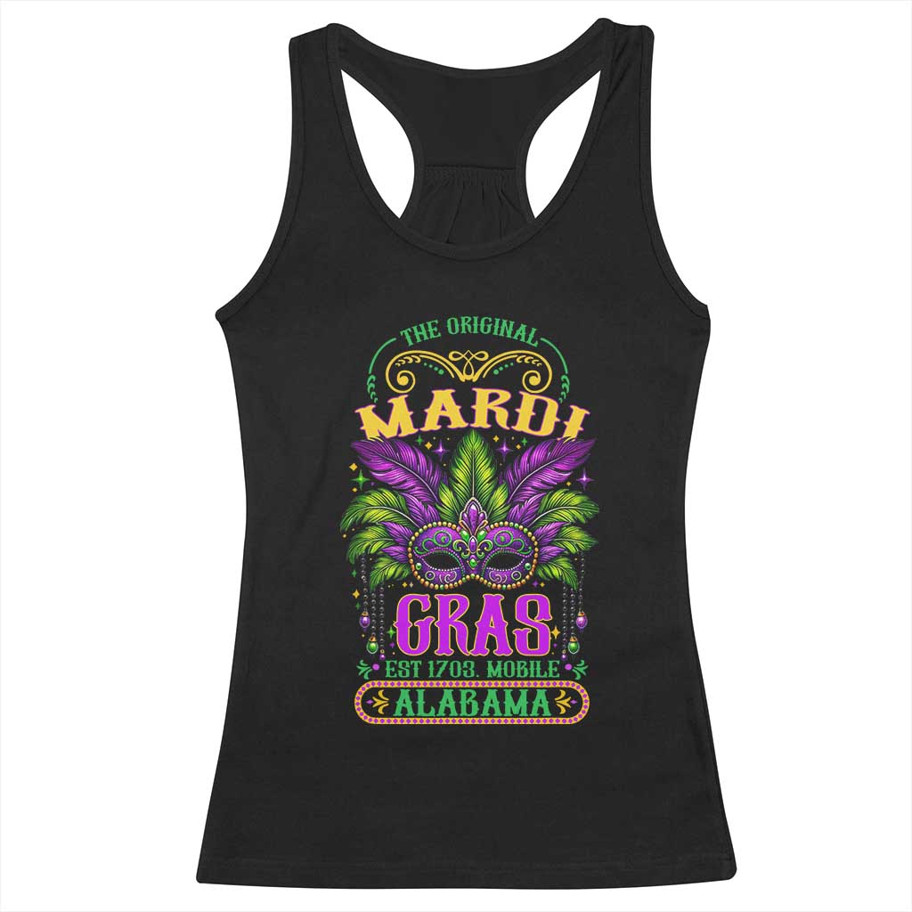 The Original Mardi Gras Mobile Alabama 1703 Racerback Tank Top TS09 Black Print Your Wear