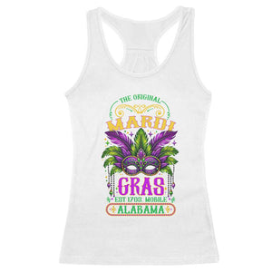 The Original Mardi Gras Mobile Alabama 1703 Racerback Tank Top TS09 White Print Your Wear