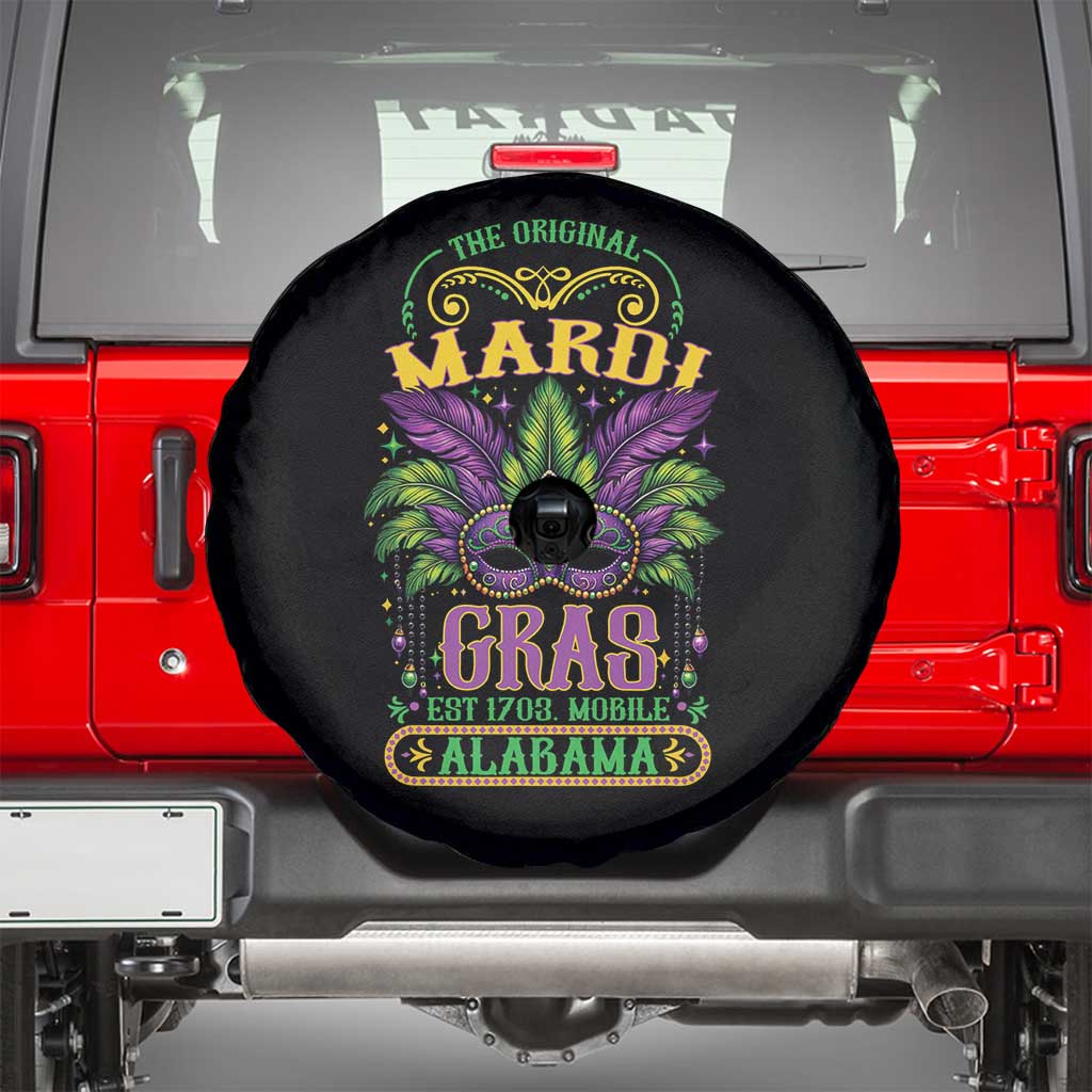 The Original Mardi Gras Mobile Alabama 1703 Spare Tire Cover TS09 Black Print Your Wear
