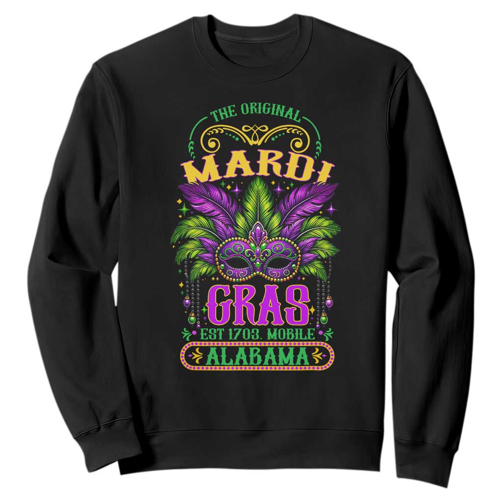 The Original Mardi Gras Mobile Alabama 1703 Sweatshirt TS09 Black Print Your Wear