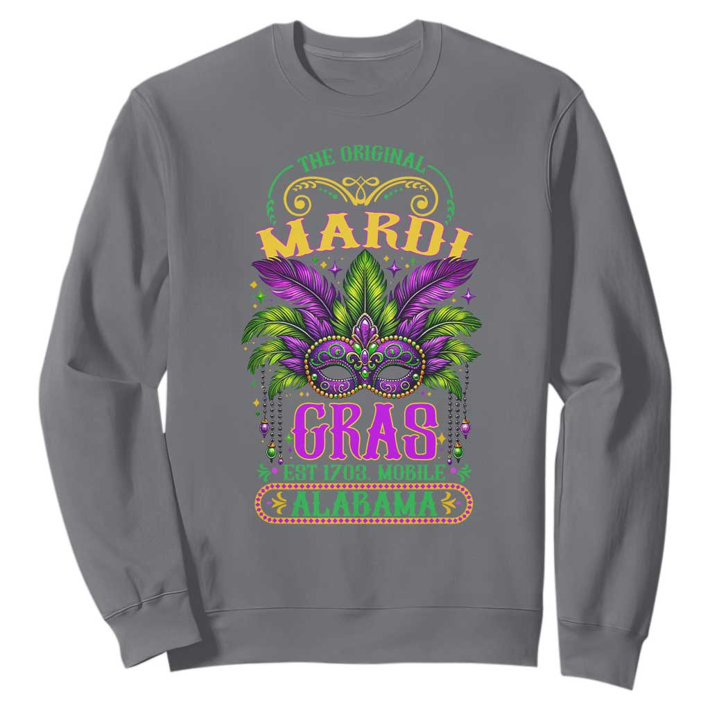 The Original Mardi Gras Mobile Alabama 1703 Sweatshirt TS09 Charcoal Print Your Wear