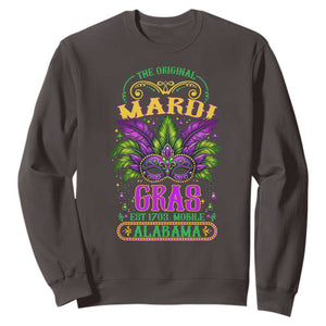 The Original Mardi Gras Mobile Alabama 1703 Sweatshirt TS09 Dark Chocolate Print Your Wear