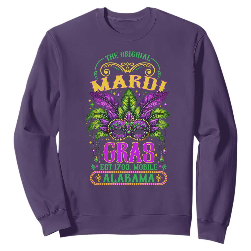 The Original Mardi Gras Mobile Alabama 1703 Sweatshirt TS09 Purple Print Your Wear