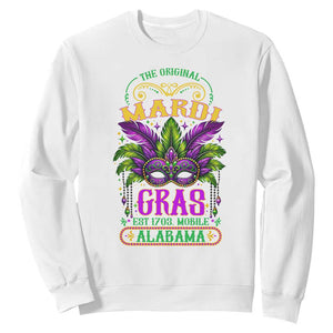 The Original Mardi Gras Mobile Alabama 1703 Sweatshirt TS09 White Print Your Wear